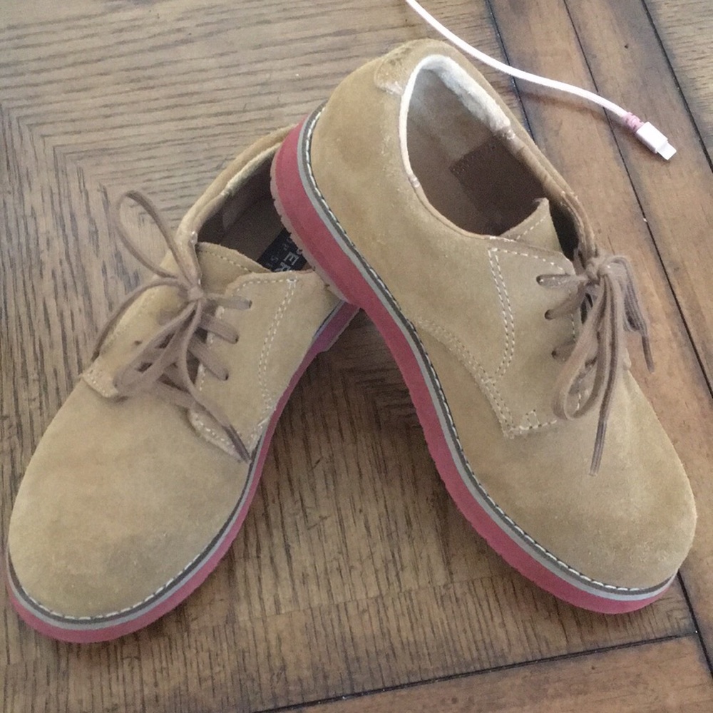 SPERRY TOPSIDER Boys Tan Suede Lace Up Oxford sz 1